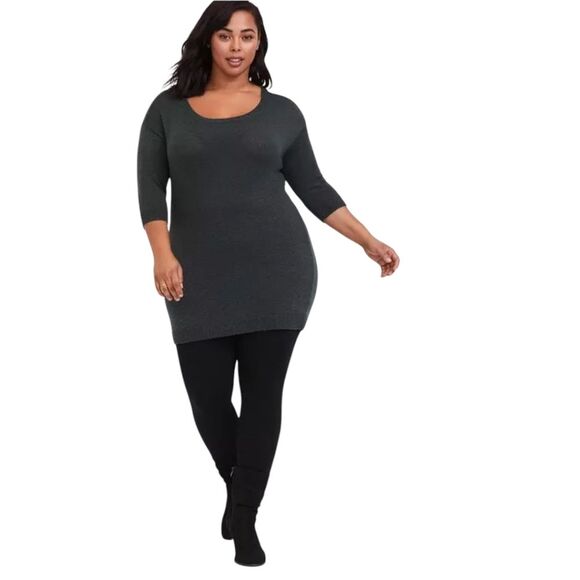 Torrid Green Pullover Boat Neck Tunic Sweater Top Size 2 2x - Picture 1 of 7